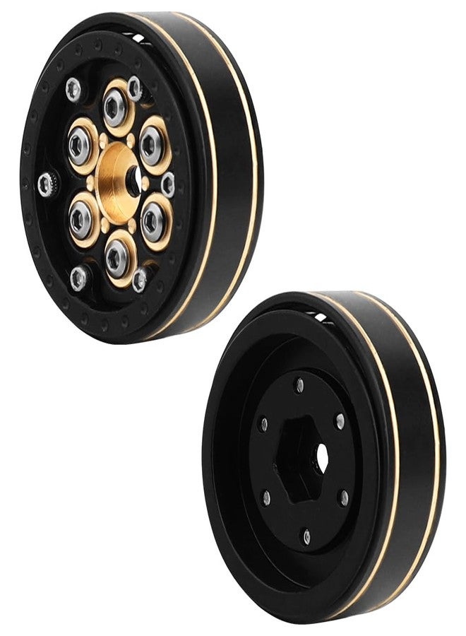 Pothyes 1.0 Plus Brass Beadlock Wheel Rims 4PCS Wheels for All 1/24 Scale FCX24 Axial SCX24 Deadbolt C10 Gladiator 1/18 TRX4M RC Crawler Car Upgrades Parts (6 Round Shape) - Image 4
